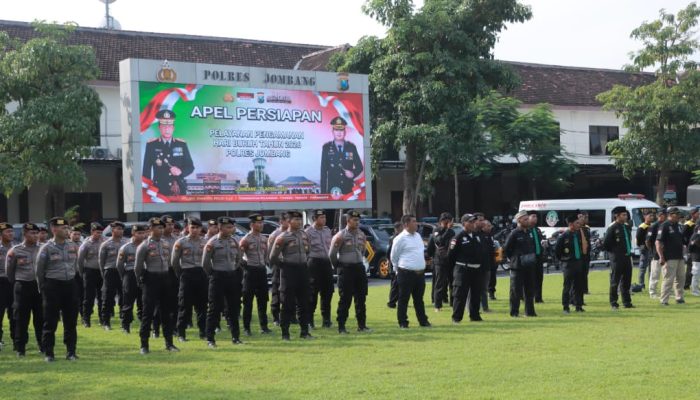 Perkuat Sinergitas, Polres Jombang Gelar Apel Akbar Sabuk Kamtibmas